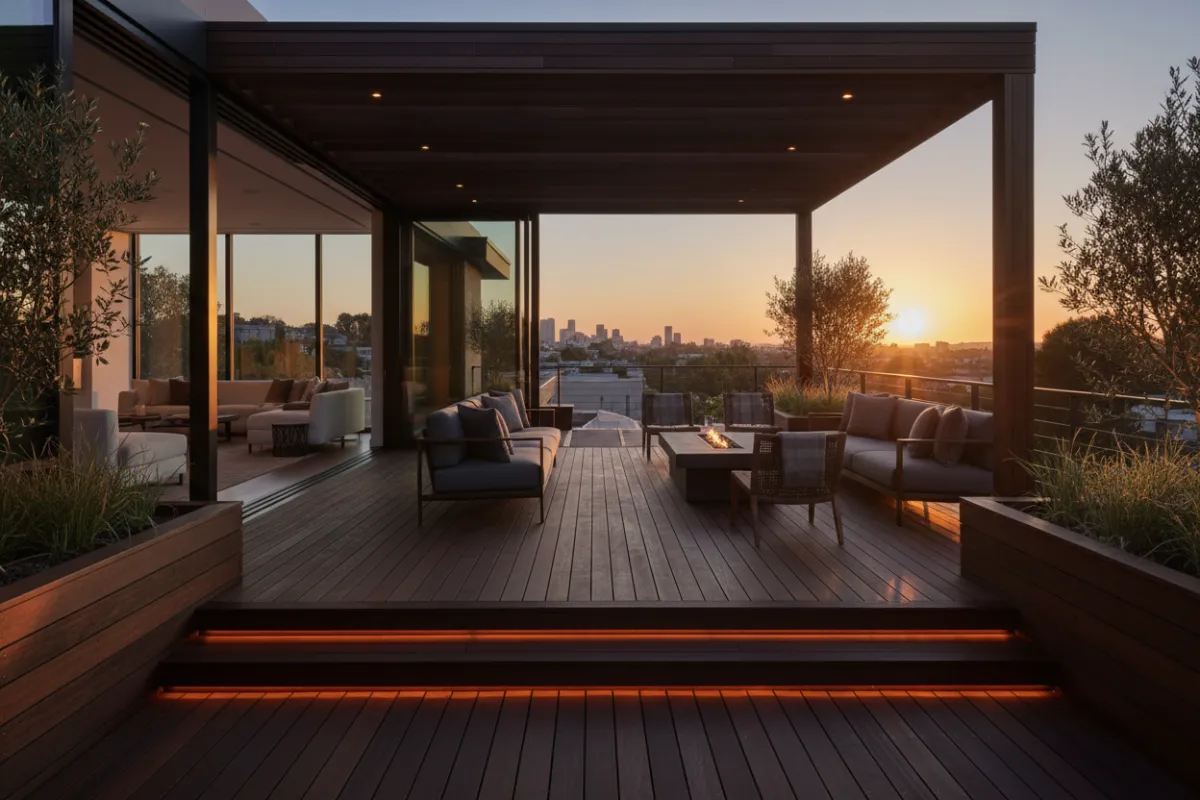 Outdoor living space and patio construction